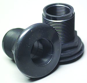Tank Adapter 1" Thread by Thread AKA Bulkhead Black
