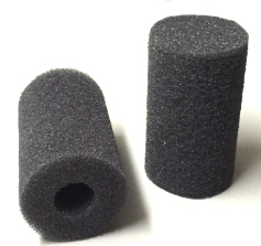 Black Pre-filter Sponge Cylinder Small 2 1/4" x 3/4" ID  4"